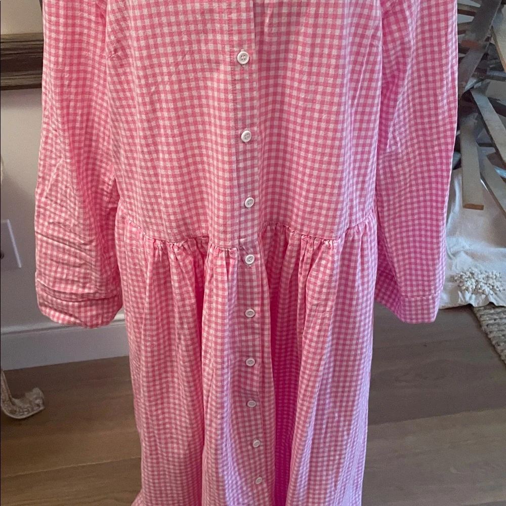 Pink Gingham Button-Front Maxi Dress - Picture 3 of 7